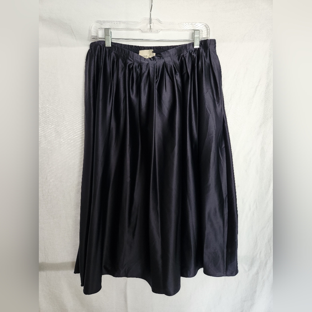 Everleigh Satin Pull On Pleated A Line Midi Skirt